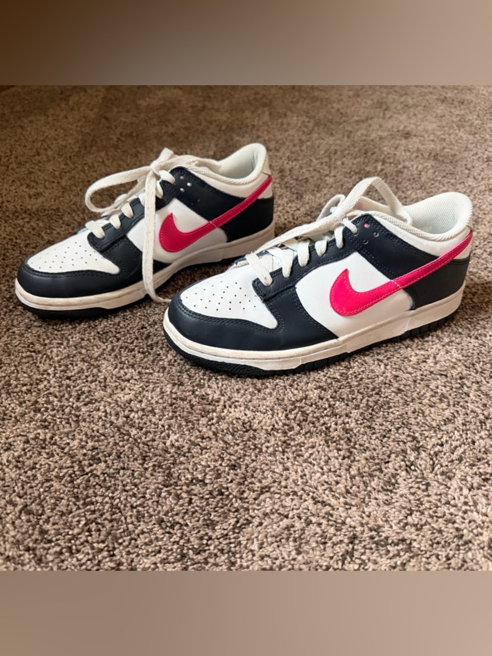 Nike Kids Low-Top Sneakers - White, Black & Hot Pink